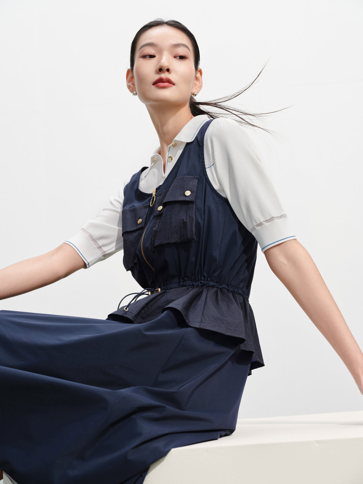 EP YAYING Vintage Waist-Defining Sleeveless Dress