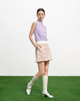 EP YAYING Turtleneck Embroidered Color-Block Casual Sleeveless Knit Top Top