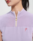 EP YAYING Turtleneck Embroidered Color-Block Casual Sleeveless Knit Top Top
