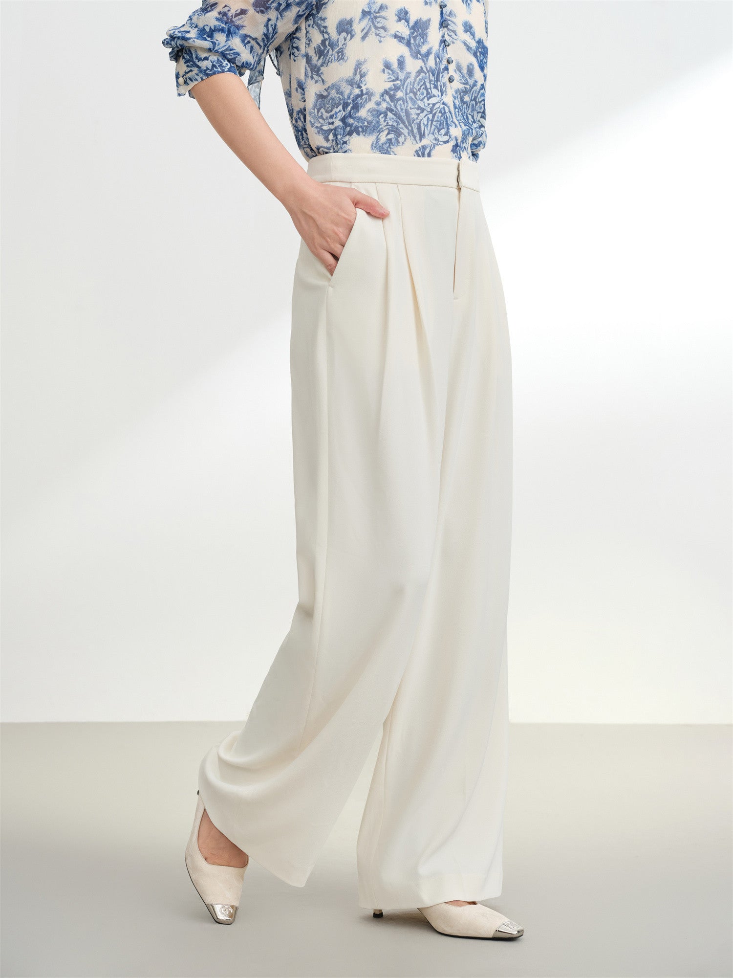 EP YAYING Straight-Leg Wide-Leg Casual Pants EGKAA6463AM