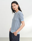 EP YAYING Geometric Textured Knit Sweater EGKAC9560AB