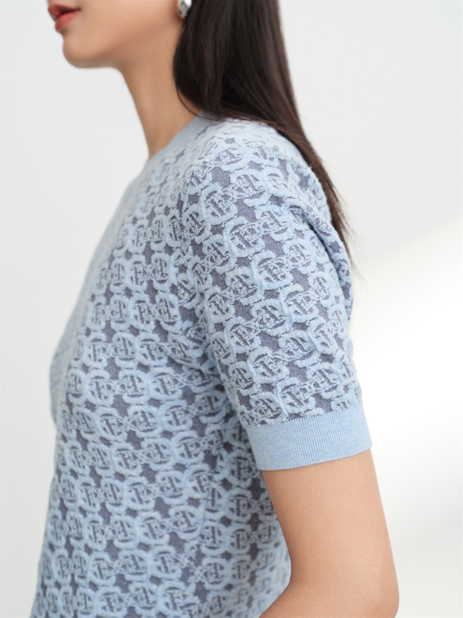EP YAYING Geometric Textured Knit Sweater EGKAC9560AB