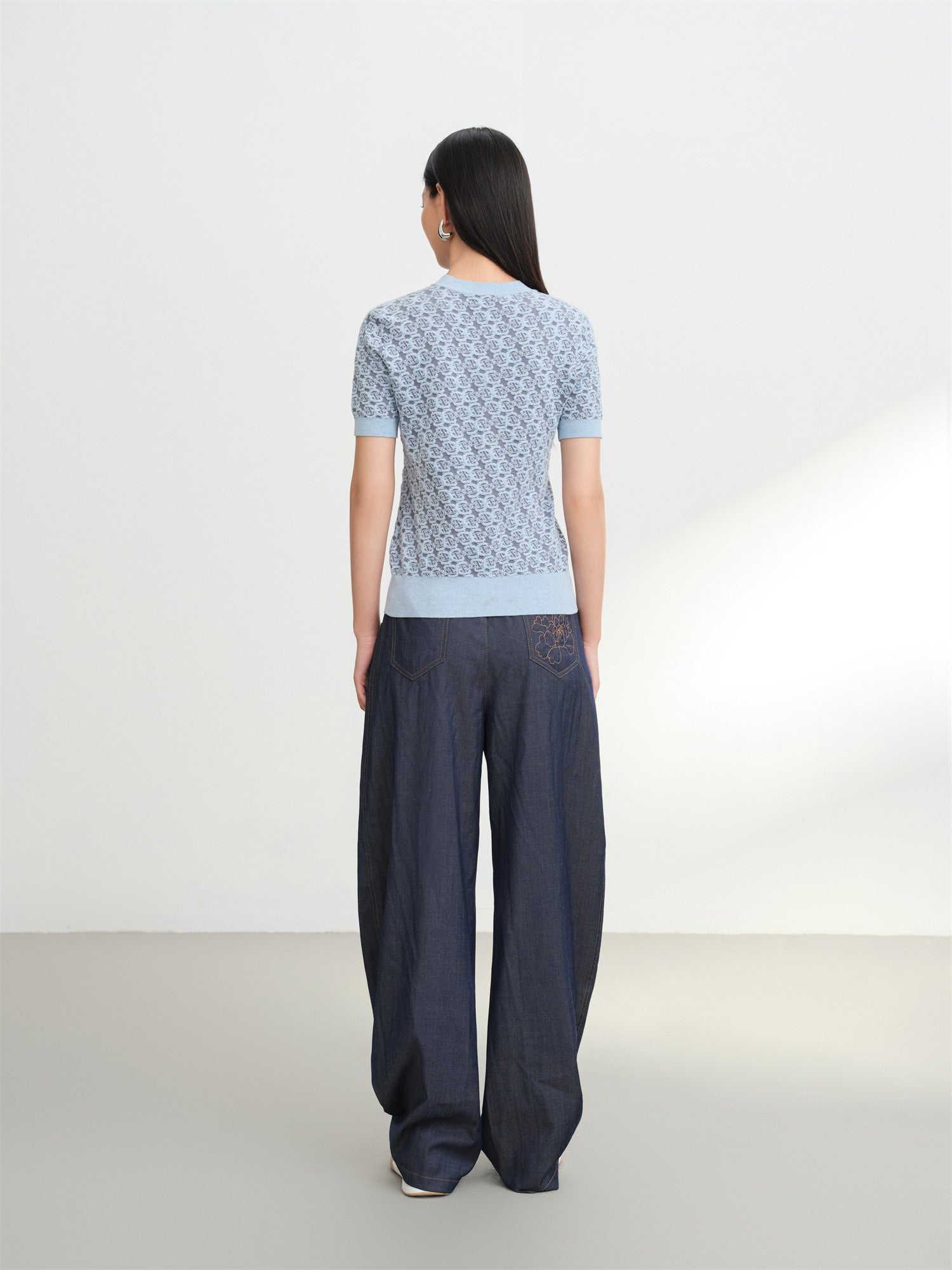 EP YAYING Geometric Textured Knit Sweater EGKAC9560AB