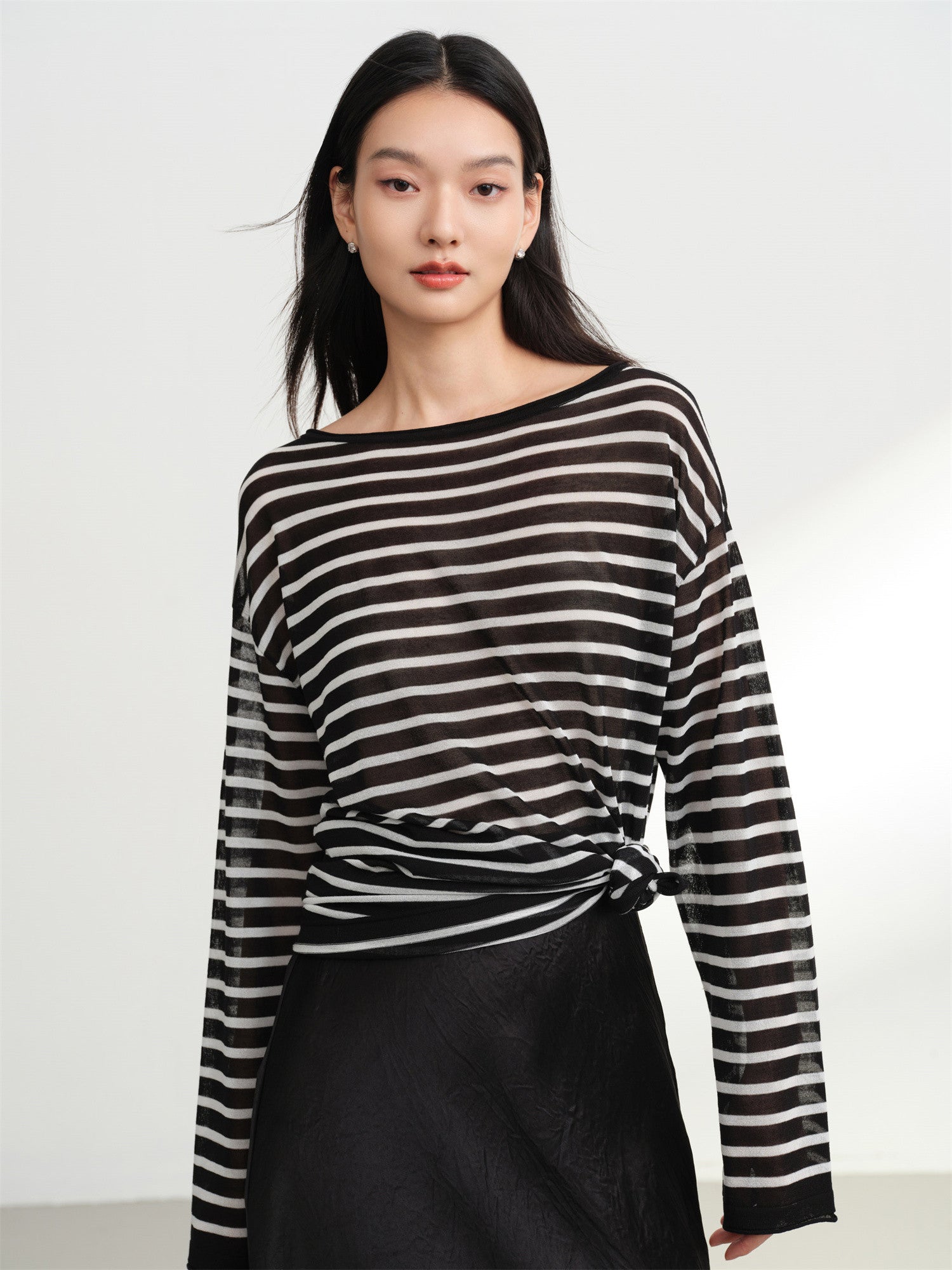 EP YAYING Crewneck Stripe Knit Sweater EGKAA9538AH