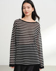 EP YAYING Crewneck Stripe Knit Sweater EGKAA9538AH