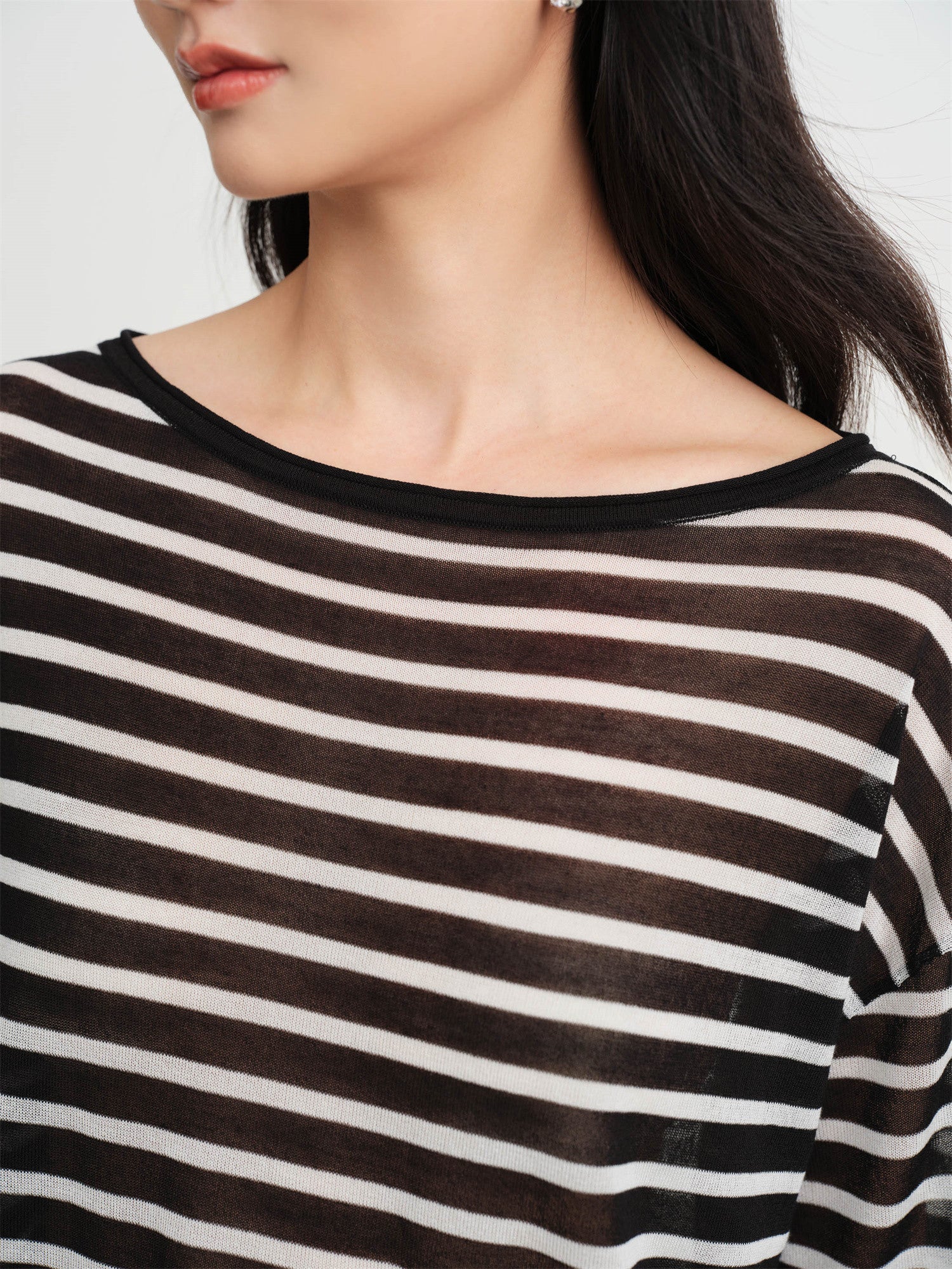 EP YAYING Crewneck Stripe Knit Sweater EGKAA9538AH