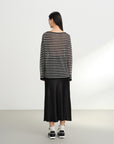 EP YAYING Crewneck Stripe Knit Sweater EGKAA9538AH