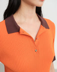 EP YAYING Color-Block Slim-Fit Stretch Short-Sleeve Polo
