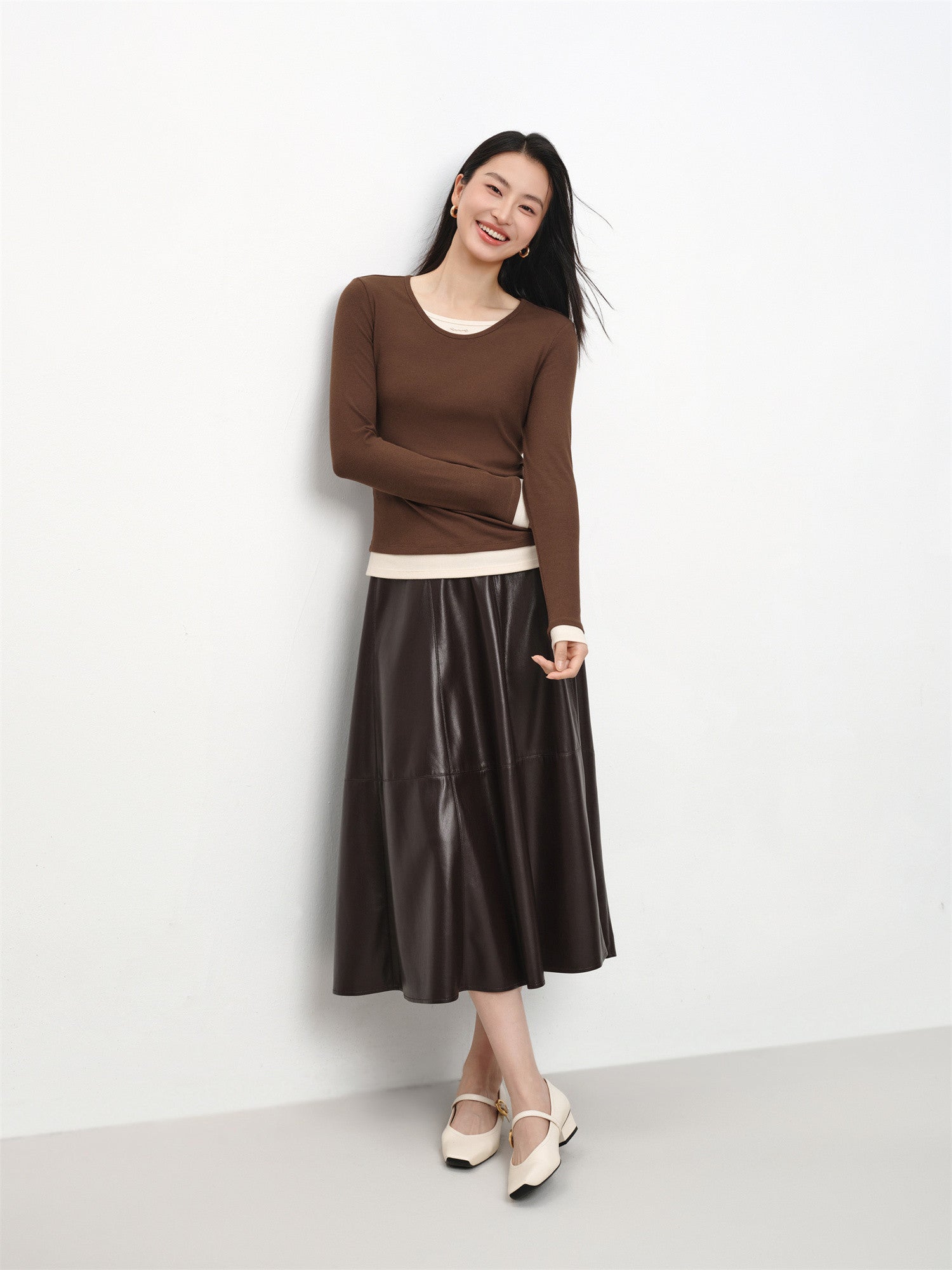 EP YAYING Slim-Fit Knit Base Layer Top EGKAS5516AK