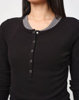 EP YAYING Slim-Fit Knit Base Layer Top EGKAS5507AH