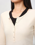 EP YAYING Slim-Fit Knit Base Layer Top EGKAS5507AM