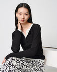 EP YAYING Slim round neck knit base sweater