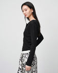 EP YAYING Slim round neck knit base sweater