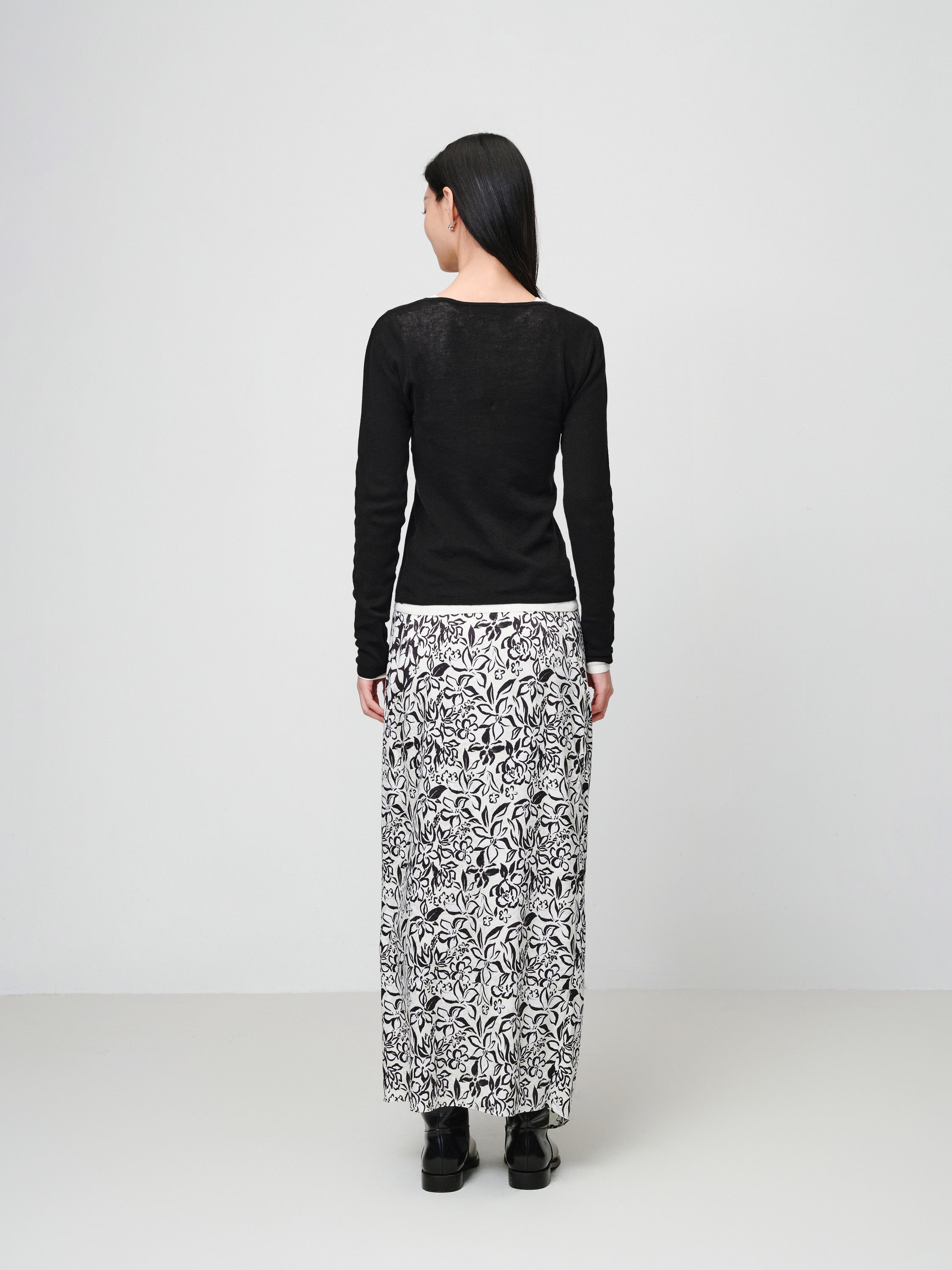 EP YAYING Slim round neck knit base sweater