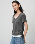 EP YAYING Drop-shoulder crewneck knit top