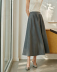 YAYING Mulberry Silk-Cotton Flared Skirt