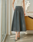 YAYING Mulberry Silk-Cotton Flared Skirt