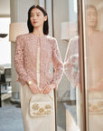 YAYING Peony Jacquard Textured Plush Jacket