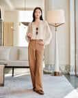 YAYING Silk Lightweight Crewneck Blouse