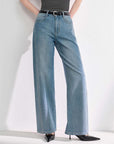 EP YAYING High-Waist Stretch Wide-Leg Jeans