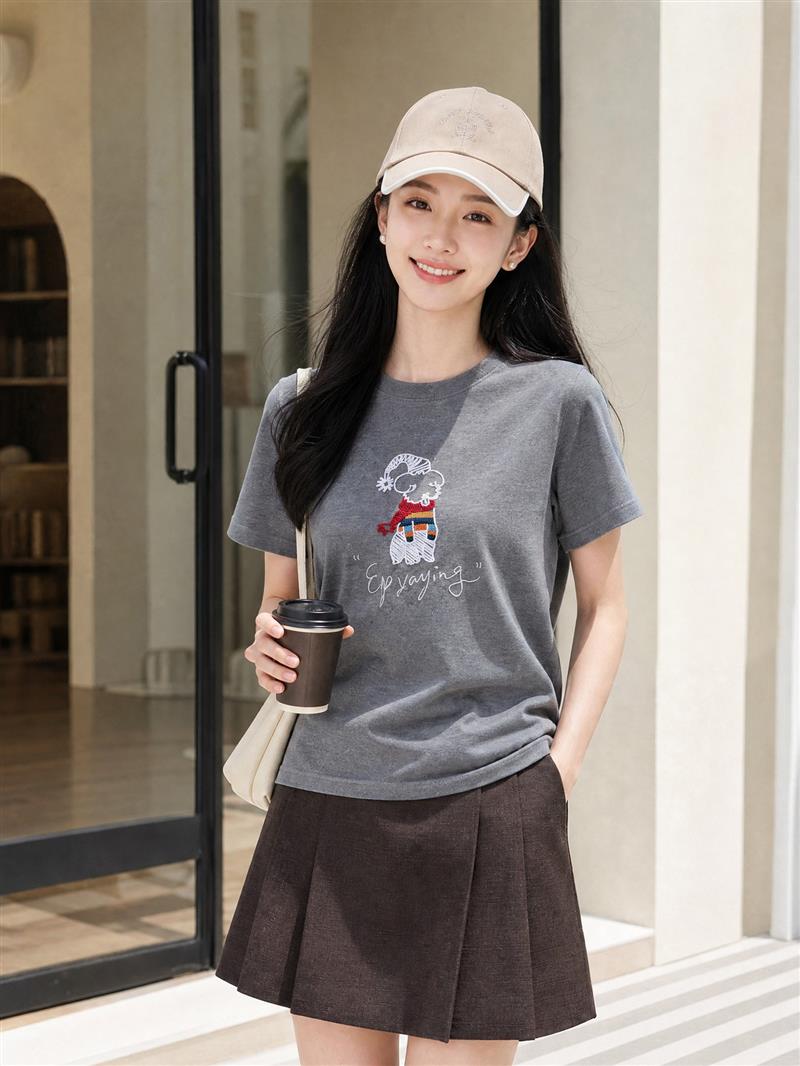 EP YAYING Slim-Fit Short Sleeve Top