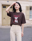 EP YAYING Stretch Cotton Short Sleeve Top