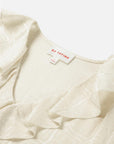 EP YAYING Elegant Charm Soft Relief Stretch Mulberry Satin Jacquard V-Neck Shirt