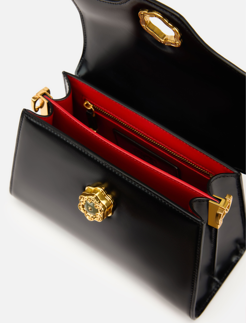 YAYING Peony Bamboo-Handle Structured Mini Top Handle Bag
