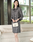 YAYING Embroidered Tweed Crew-Neck Dress EPLAA4507A