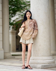 YAYING 100% Silk Peony Print Pullover Shirt