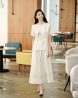 YAYING Mulberry Silk-Cotton Flared Skirt