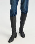 EP YAYING Stretch Sheepskin Below-Knee Elegant Long Boots