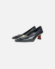 YAYING Floral Hollow Peony Low Heel Shoes