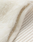 YAYING Ivory Fur Embellished Zip Vest