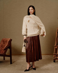 YAYING Cowl-Neck Relaxed Cashmere Pullover Sweater