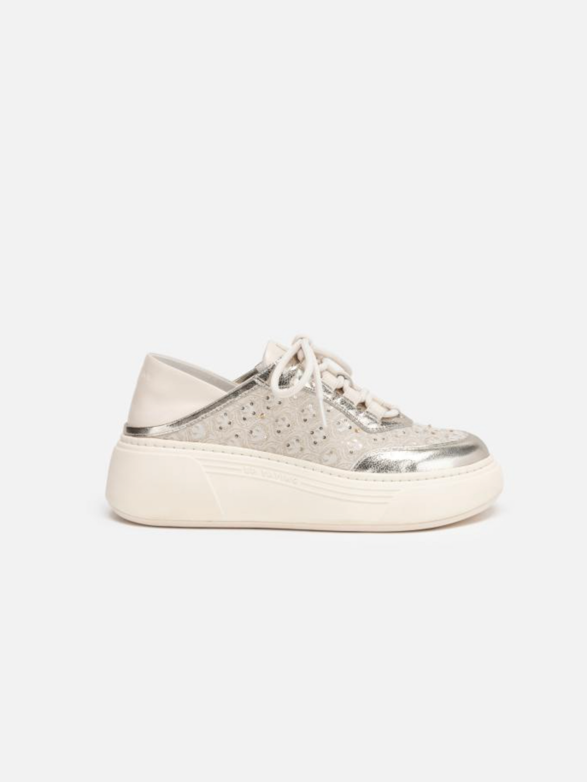 EP YAYING Chinese Brocade Embellished Flatform Sneakers