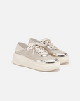 EP YAYING Chinese Brocade Embellished Flatform Sneakers