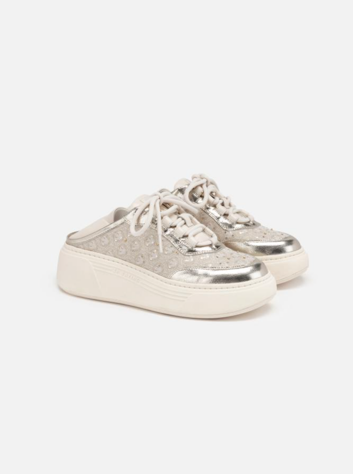EP YAYING Chinese Brocade Embellished Flatform Sneakers