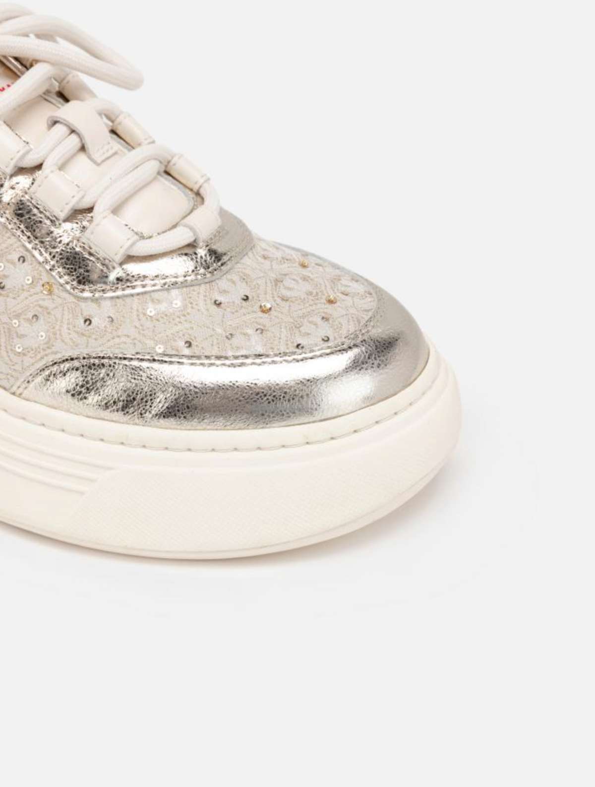EP YAYING Chinese Brocade Embellished Flatform Sneakers