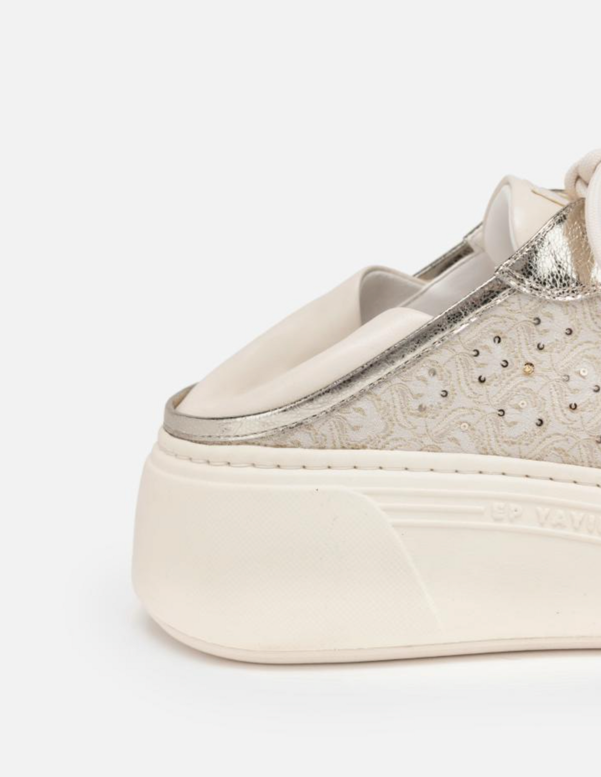 EP YAYING Chinese Brocade Embellished Flatform Sneakers