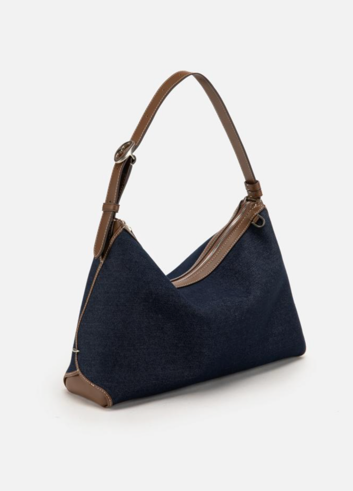 EP YAYING Denim-Leather Patchwork Handbag