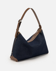 EP YAYING Denim-Leather Patchwork Handbag