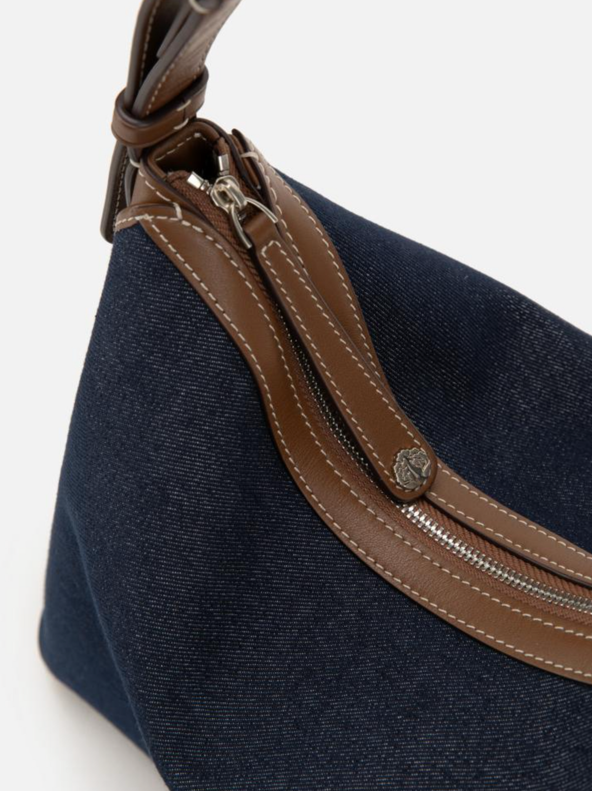 EP YAYING Denim-Leather Patchwork Handbag