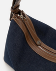EP YAYING Denim-Leather Patchwork Handbag