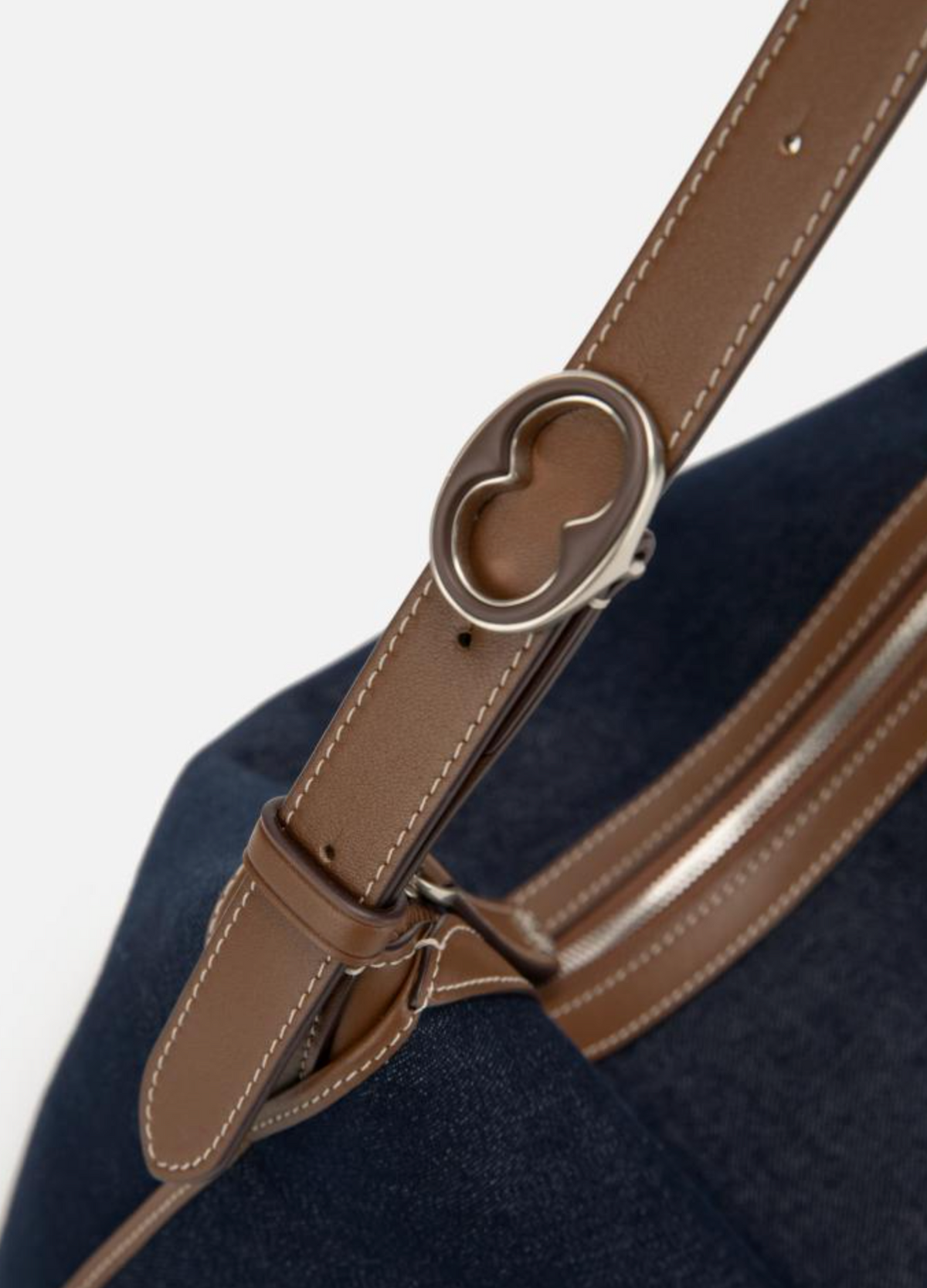 EP YAYING Denim-Leather Patchwork Handbag