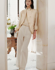 EP YAYING Blue Label Subtle Texture Mulberry Silk Shirt
