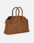 EP YAYING Suede-Effect Leather Boston Crossbody Bag
