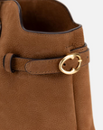 EP YAYING Suede-Effect Leather Boston Crossbody Bag