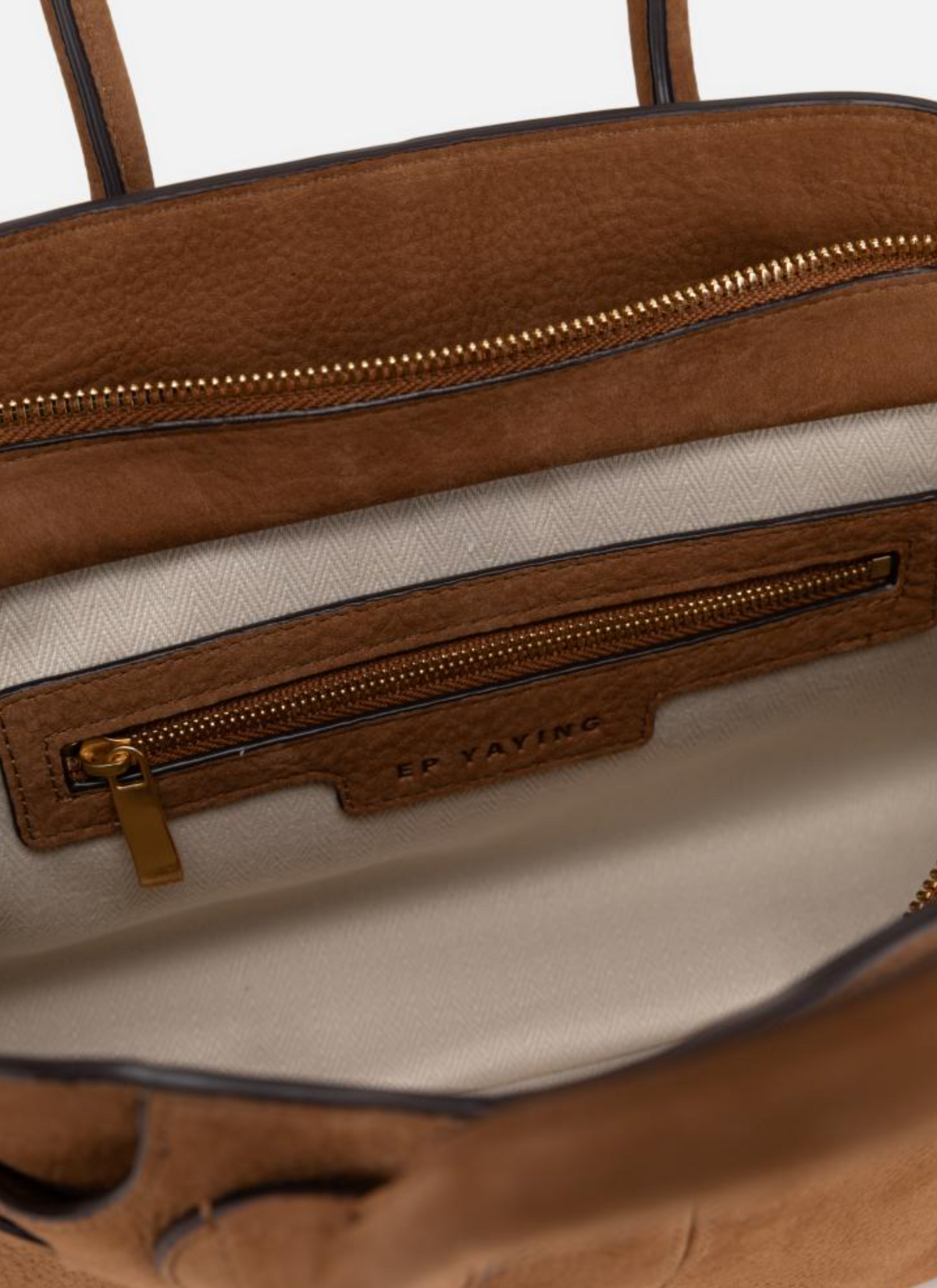 EP YAYING Suede-Effect Leather Boston Crossbody Bag