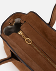 EP YAYING Suede-Effect Leather Boston Crossbody Bag